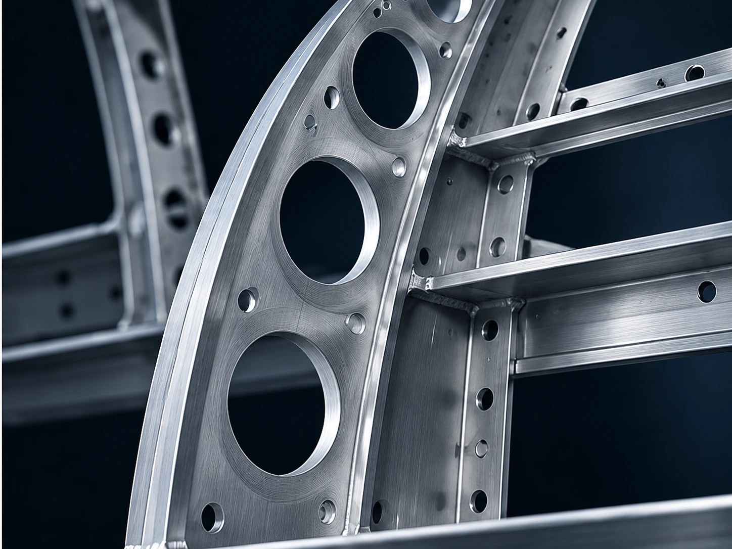Illustration of aluminium profiles for aerospace