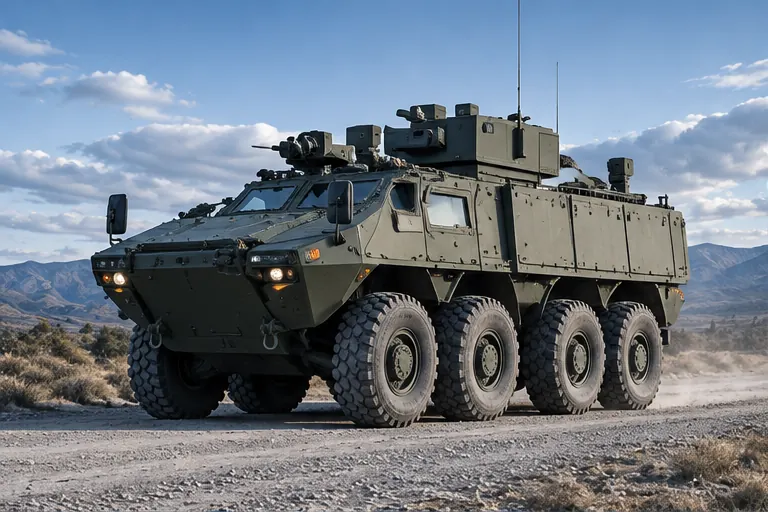 Illustration of armoured vehicle components